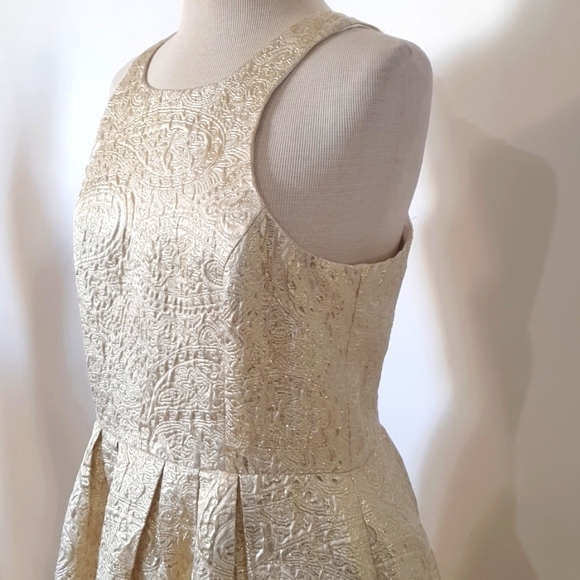 Sportsgirl Size 16 Gold Sleeveless Dress - Picture 4 of 9